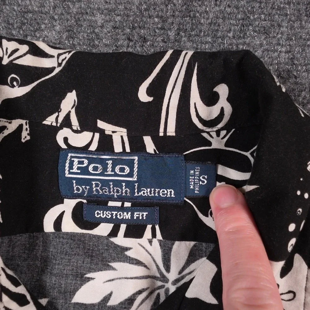 Polo Ralph Lauren Camp Shirt Mens S Loop Collar Hawaiian Islands Floral Aloha